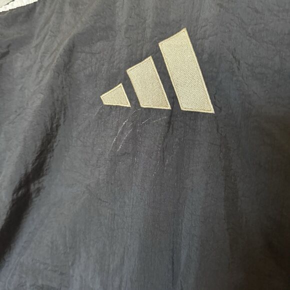 Cool Vintage Adidas 90s Vibes Full Zip Windbreaker Large Black Track Jacket Y2K - Picture 3 of 9